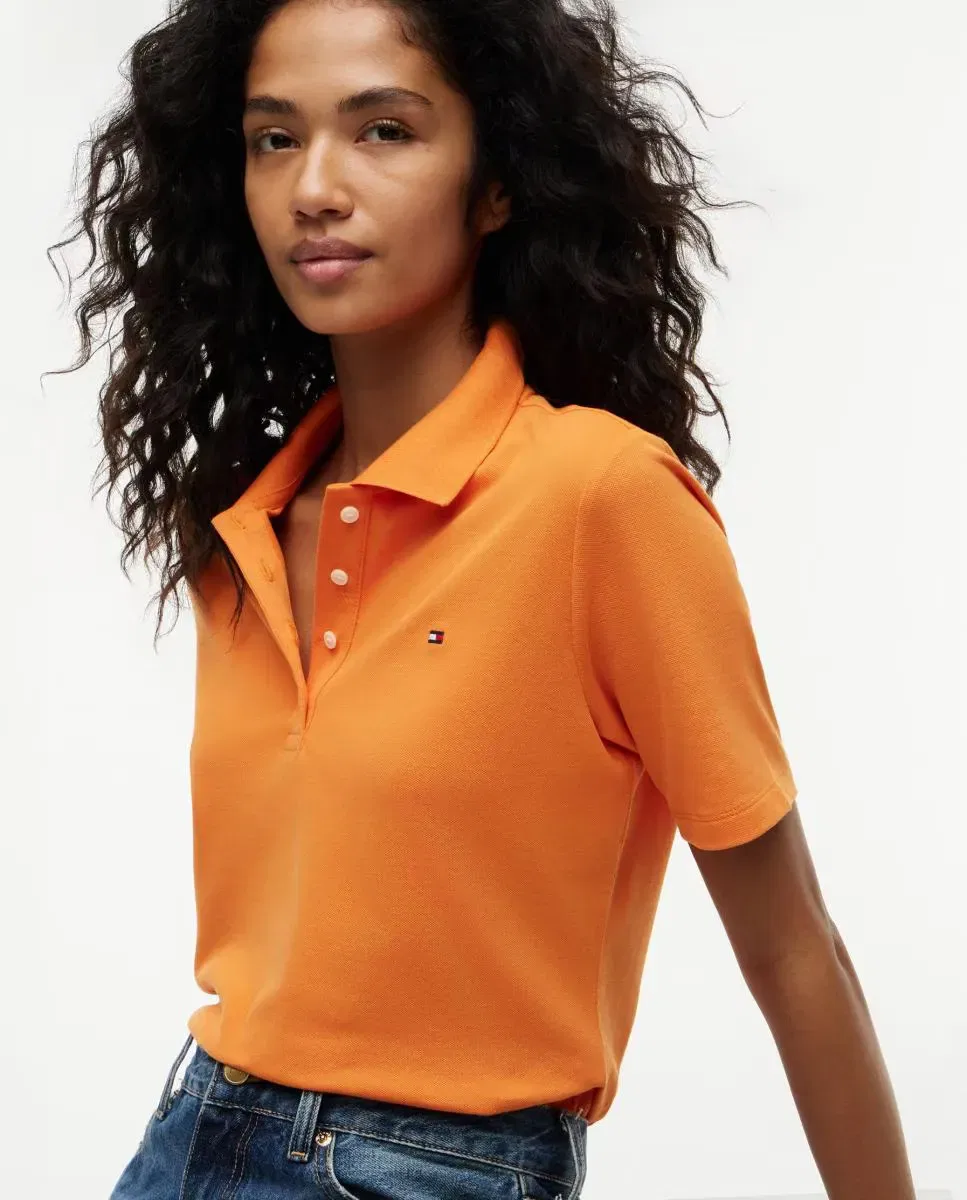 Женское поло с коротким рукавом Tommy Hilfiger, Orange — фото 3