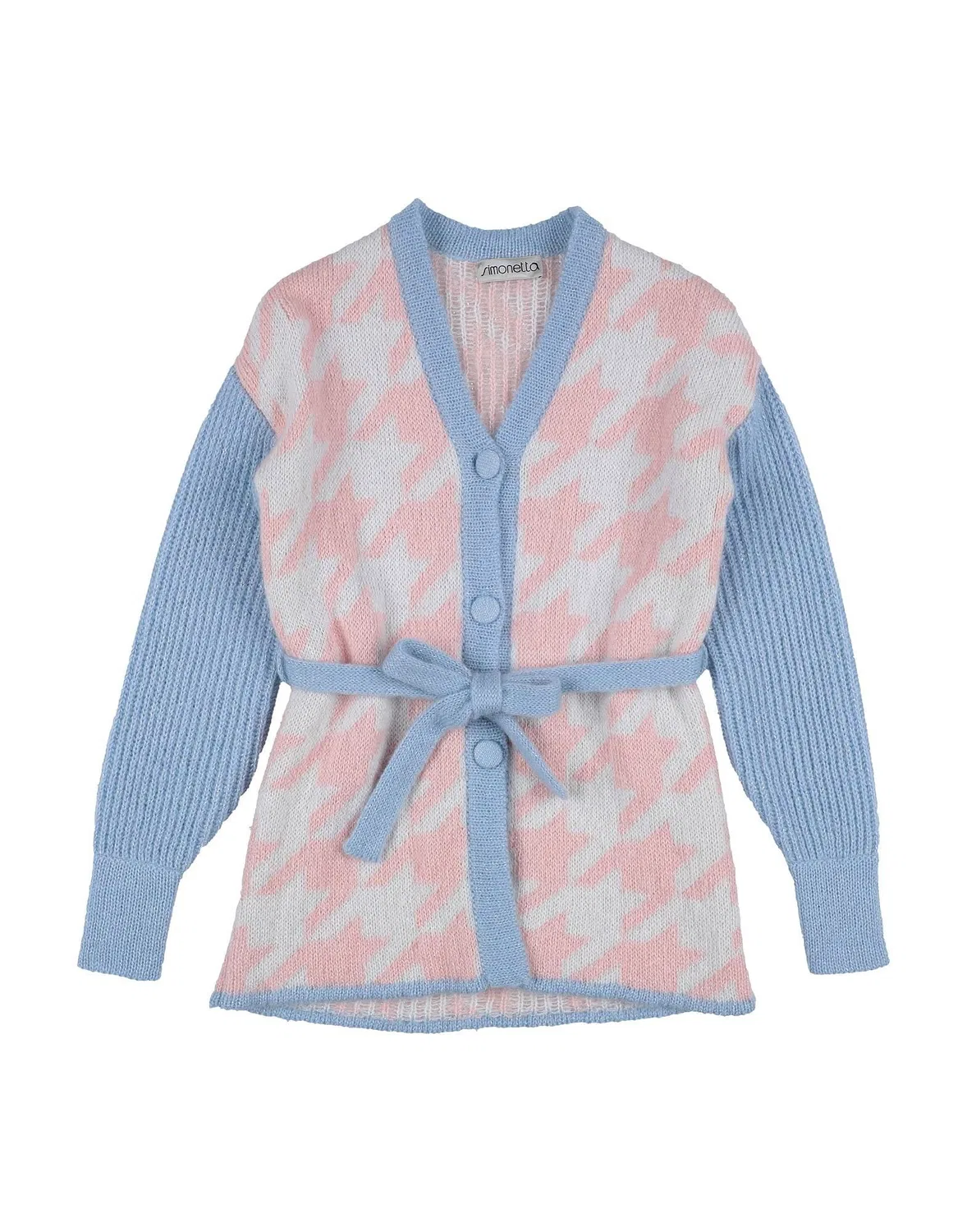 Кардиган с принтом "гусиная лапка" Simonetta, Light Pink