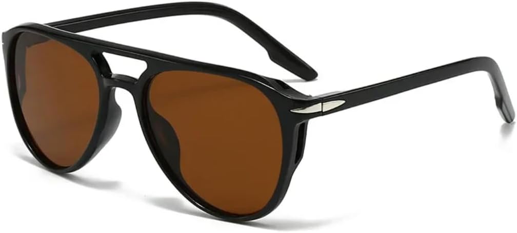 

Винтажные солнцезащитные очки с заклепками большого размера для женщин и мужчин в стиле панк, в крупной оправе, роскошные очки с защитой от УФ-излучения UV400 VFDHN, Black Brown