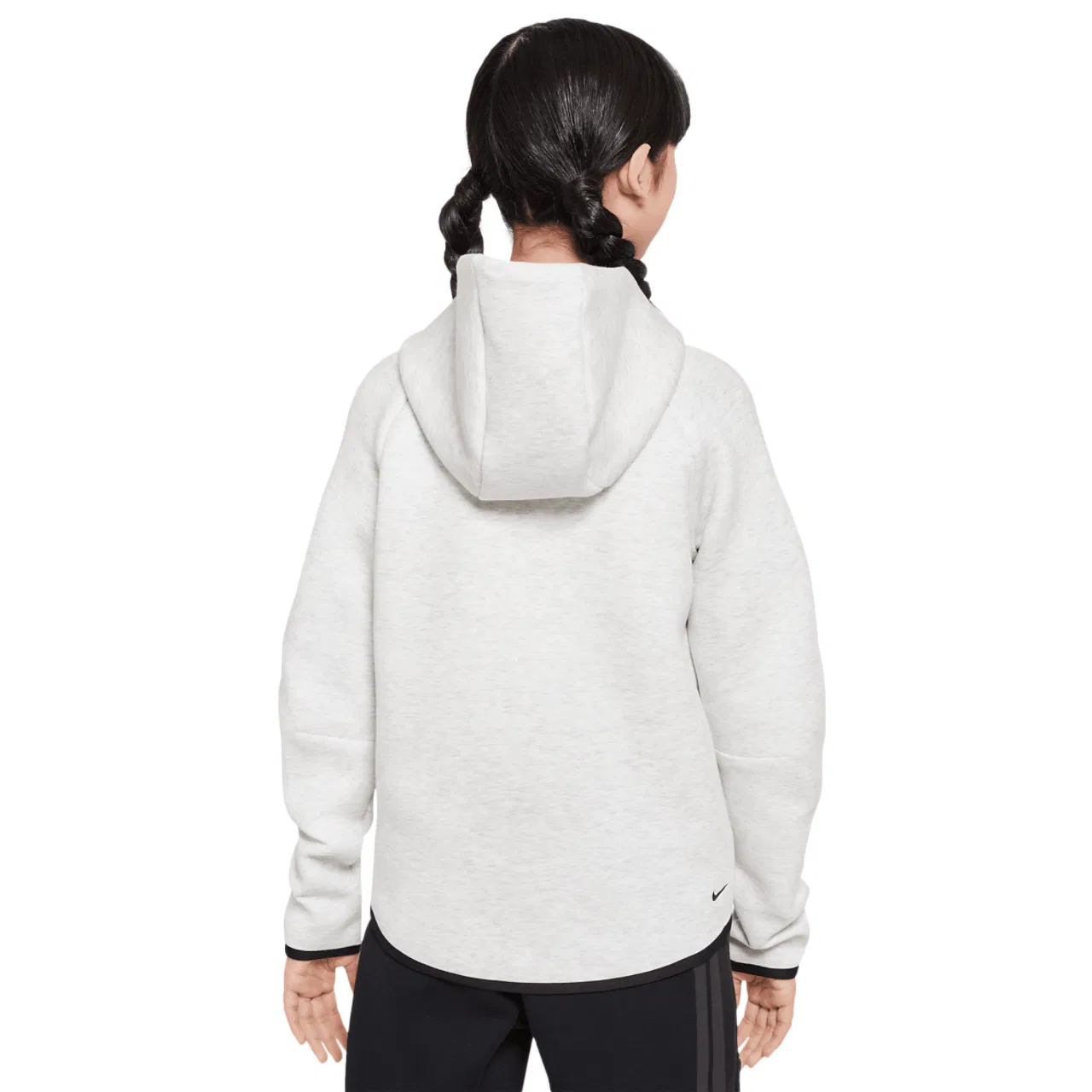 Толстовка для мальчиков Tech Fleece Full-Zip Hoodie Nike, цвет Light Grey/Black/Black — фото 2