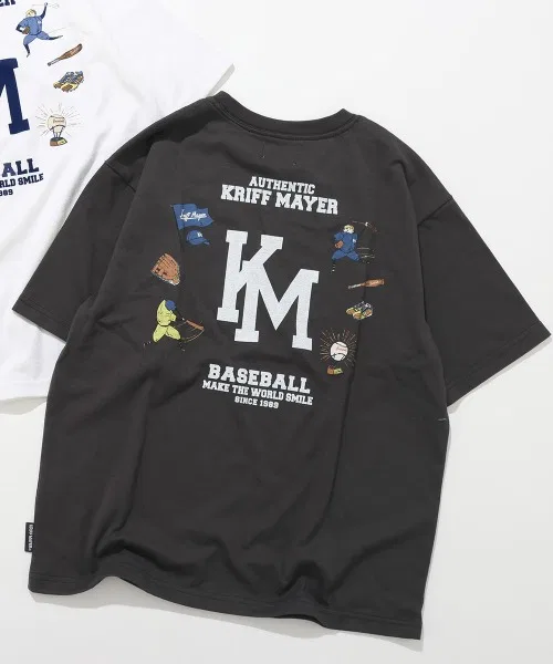 Детская футболка с длинным рукавомс принтом LOGO KRIFF MAYER Kid's Collection, Чаркоал