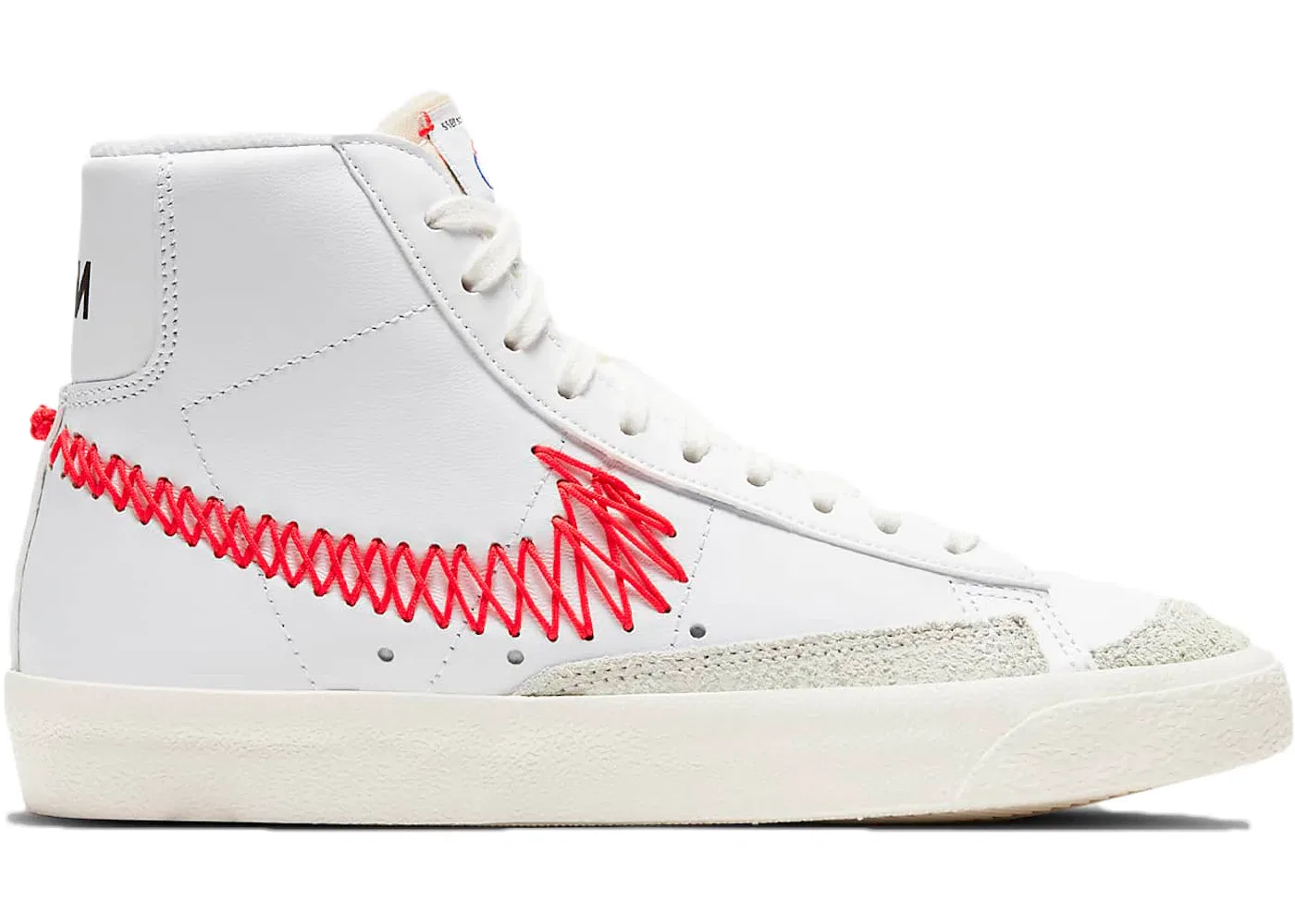 Детские кроссовки с ретро-дизайном Nike Blazer Mid 77 Vintage Nike, White/Sail/Summit White/Bright Crimson