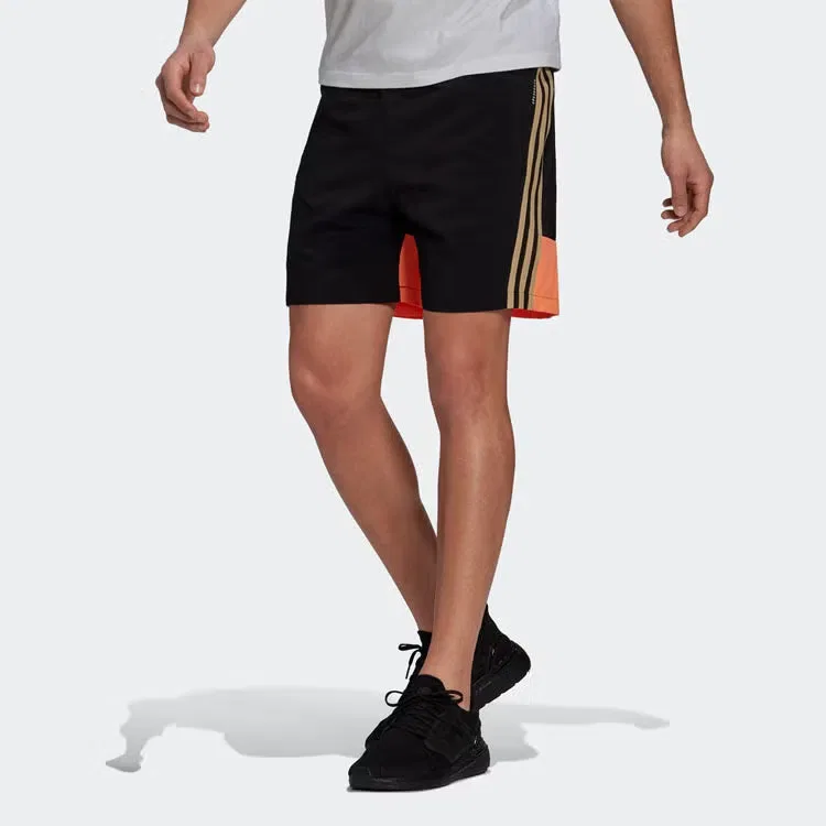Шорты спортивные с контрастными полосами Adidas, черный