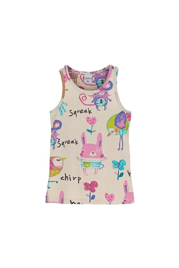 Детское для девочек хлопковое платье-футболка Chirping Lovetti, Chirping (Beige)