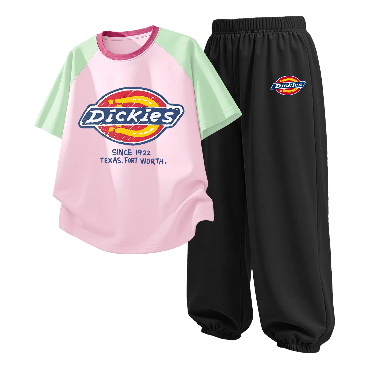 Детский спортивный комплект из 2 предметов с принтом S Logo Green Pink+S Logo Black Dickies