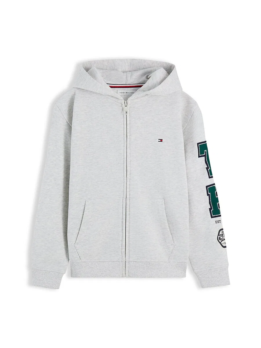 Худи на молнии TOMMY HILFIGER, светло-серый