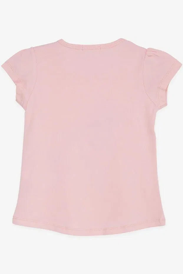 Детская футболка для девочек с принтом Cool Girl Printed, Breeze, Pink — фото 2