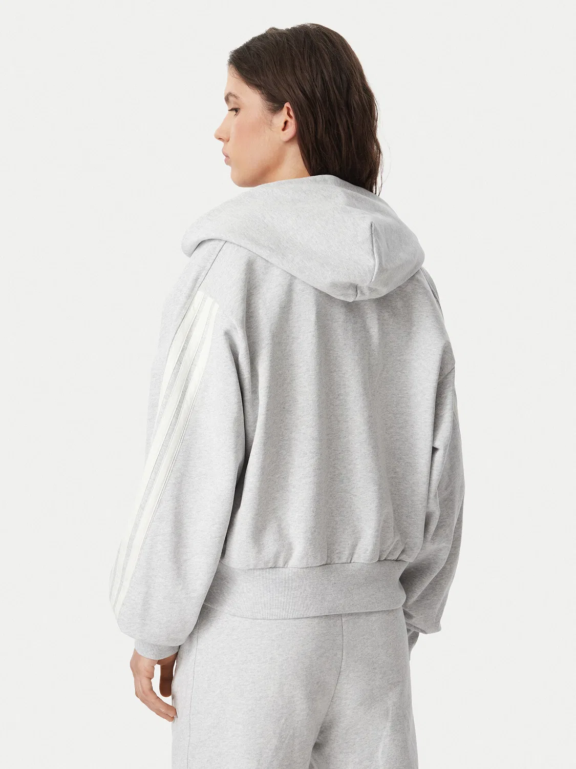 Женская толстовка стандартного кроя Kit Full Zip Hoodie Adidas, серый — фото 3
