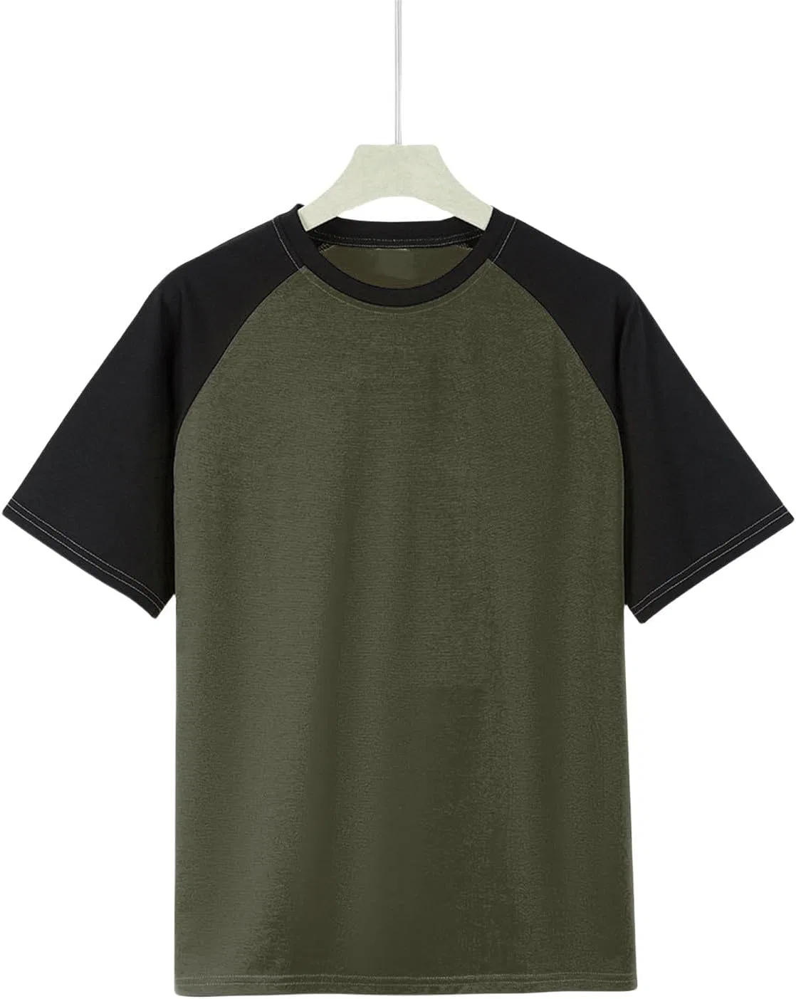 Мужская спортивная футболка с цветными блоками Raglan, Green — фото 3
