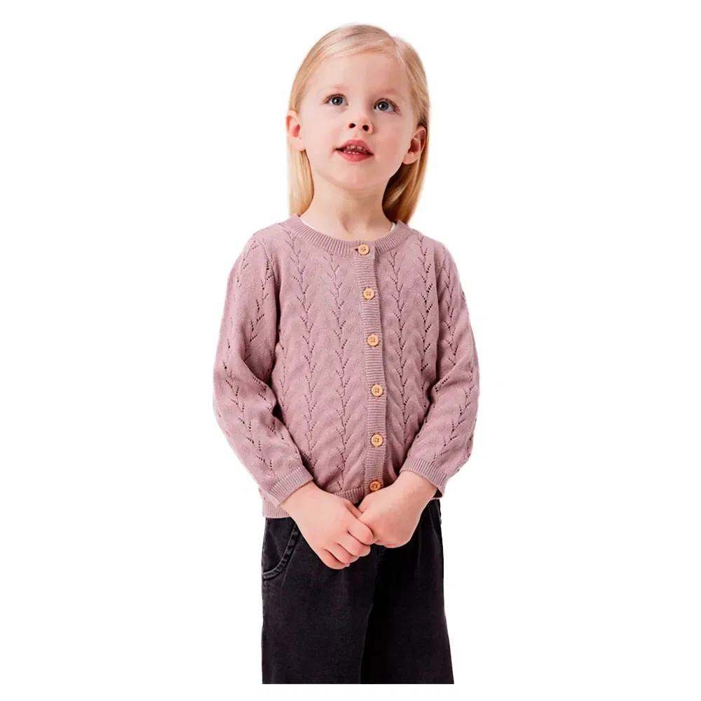 Детский кардиган для девочек с ажурным узором Banni Mini Name it, Pink