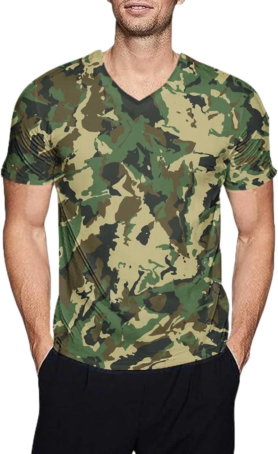 Мужская компрессионная футболка Camouflage, Green