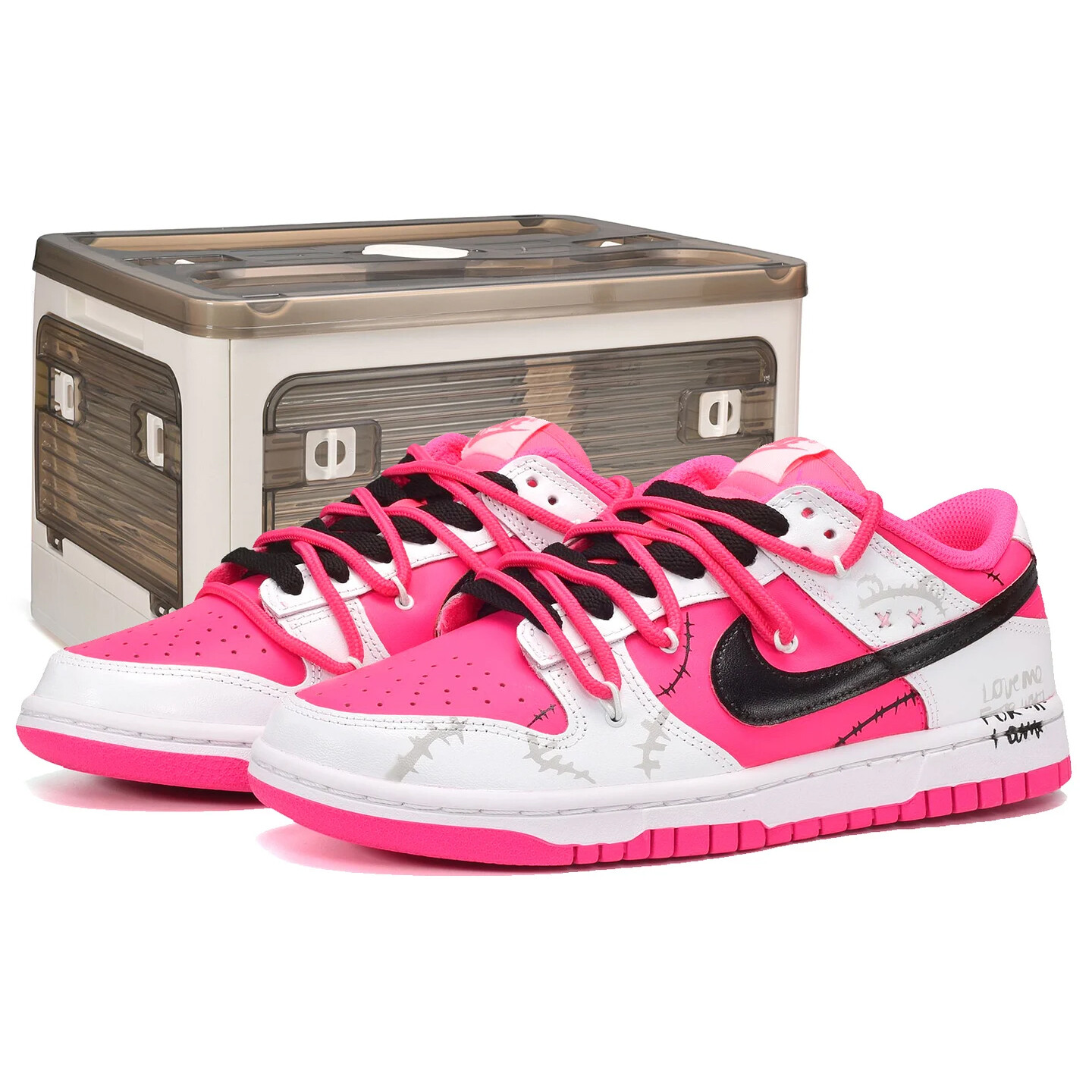 

Кроссовки Nike Dunk Low-Top для скейтбординга, черный/белый/розовый