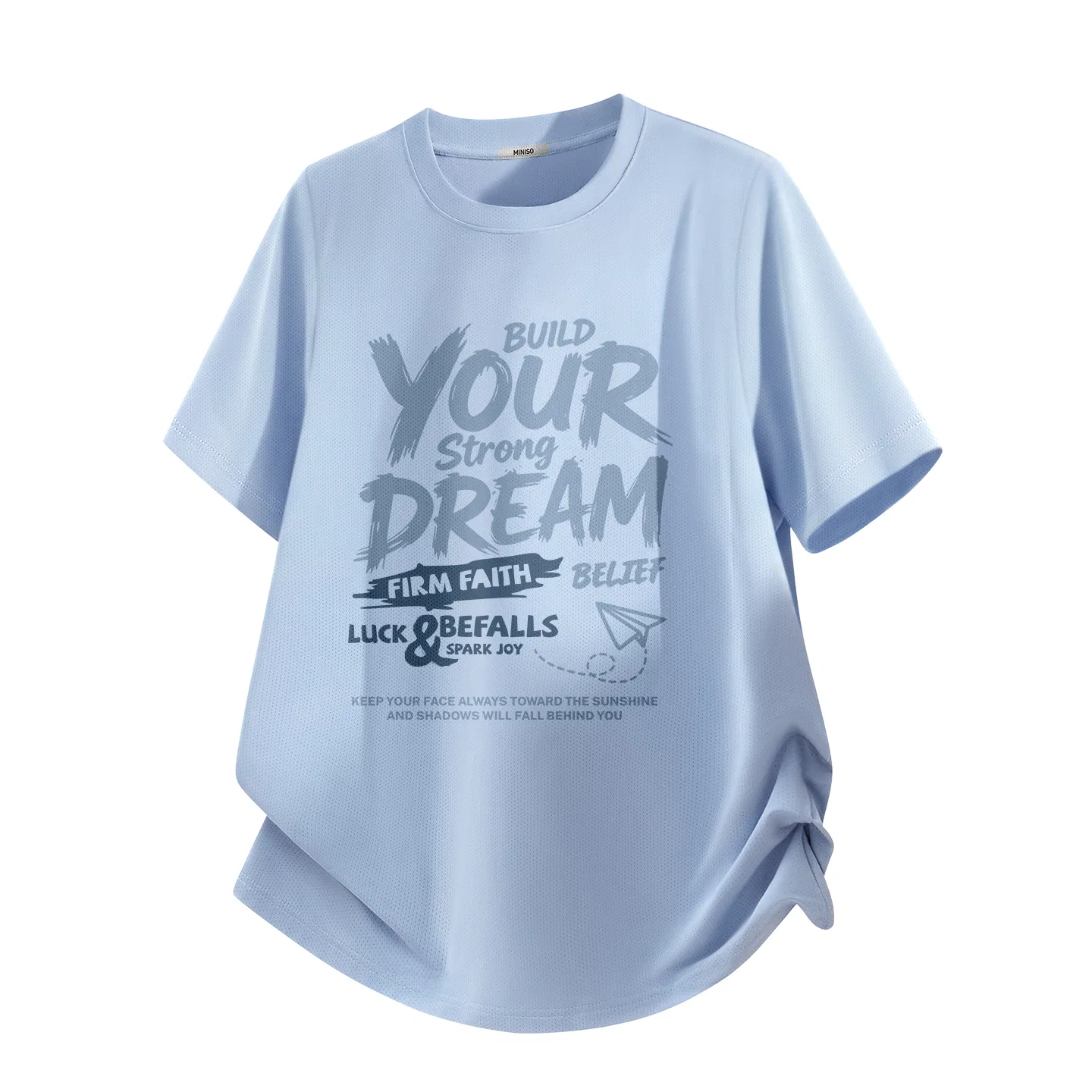 Футболка детская с принтом MINISO, Ice Silk Quick Dry Mesh White (Mb Graffiti Crackle) — фото 3