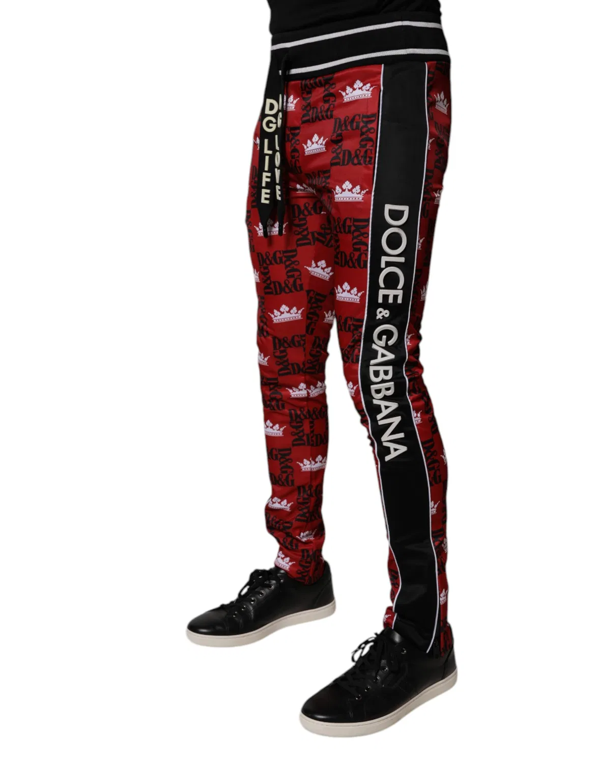 Мужские спортивные брюки с принтом Red Crown Logo Monogram Dolce & Gabbana, Multicolor — фото 3