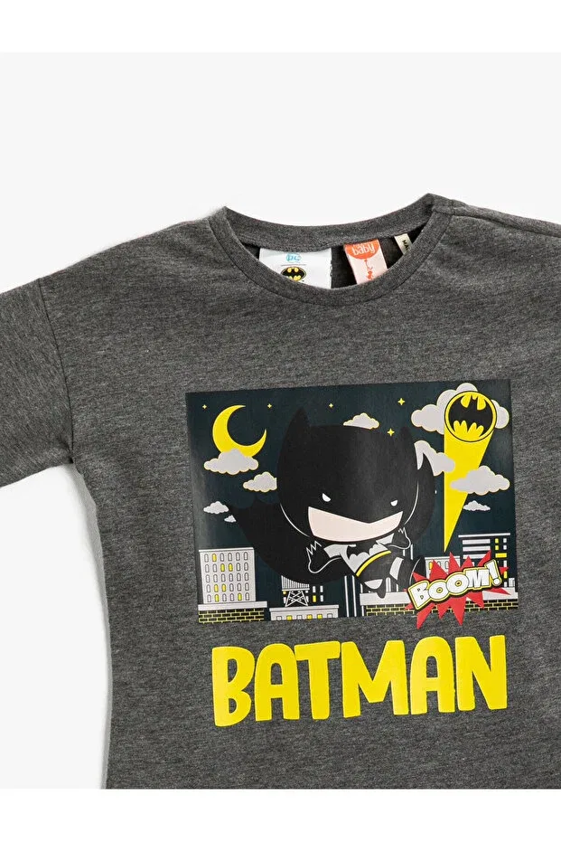 Детская футболка с принтом Batman Licensed Printed Koton, Anthracite/924 — фото 3