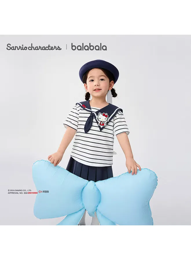 Комплект одежды для девочек с принтом Hello Kitty двухпредметный 2025 Balabala, синий — фото 2