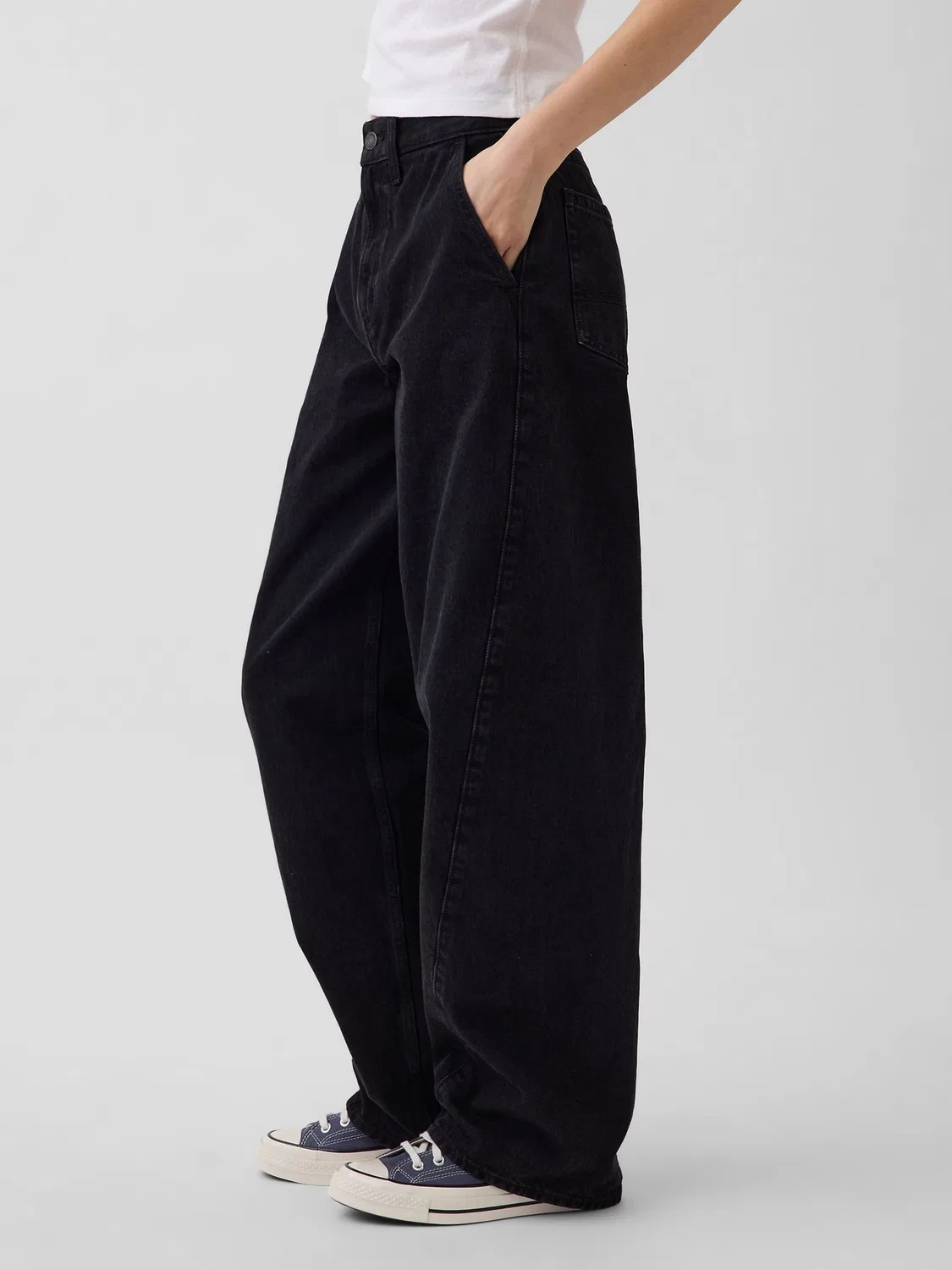 Джинсы-бананы высокие Gap Black — фото 3