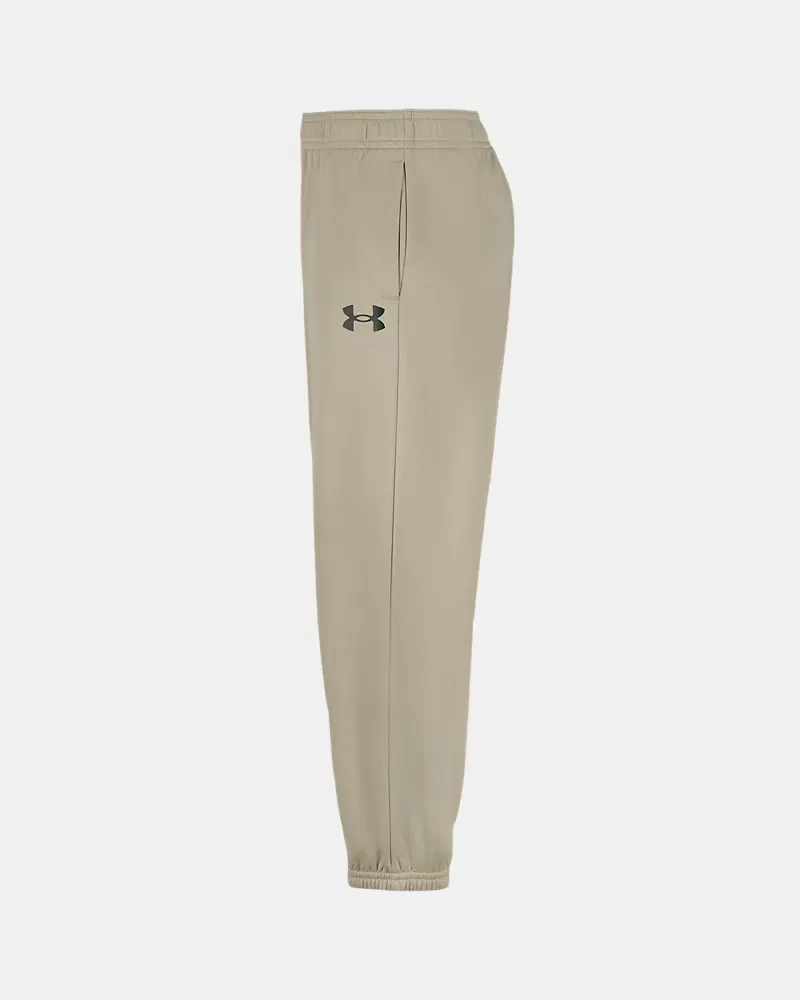 Джоггеры для мальчиков утепленные свободного кроя Armour Fleece UnderArmour, Timberwolf Taupe/Black — фото 4