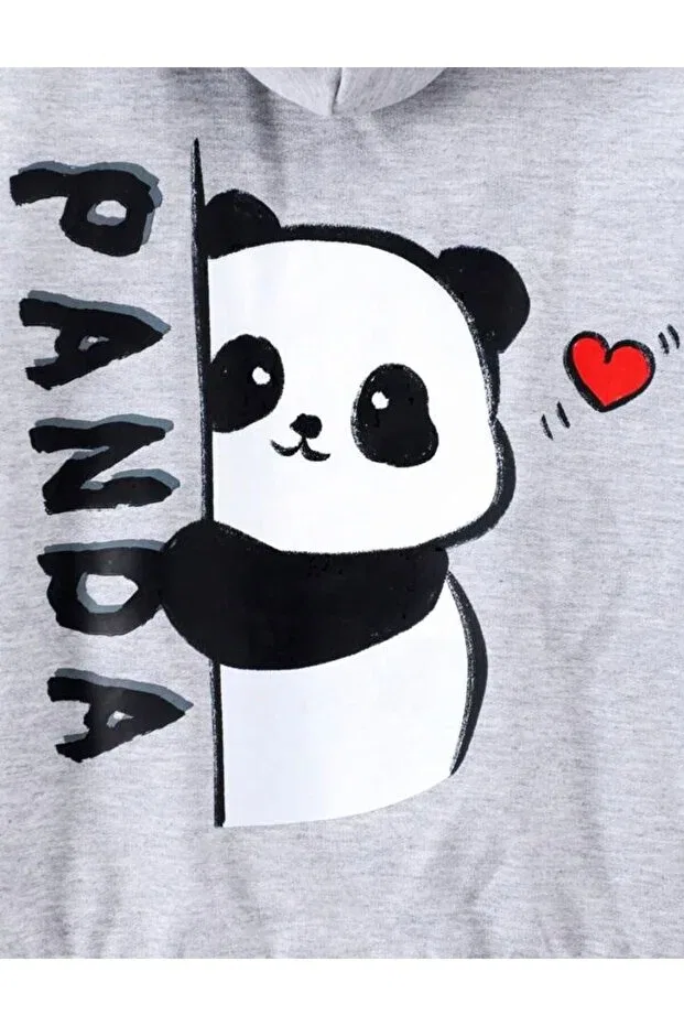 Детский кардиган для девочек с принтом Panda Morning Kids, Gray — фото 3