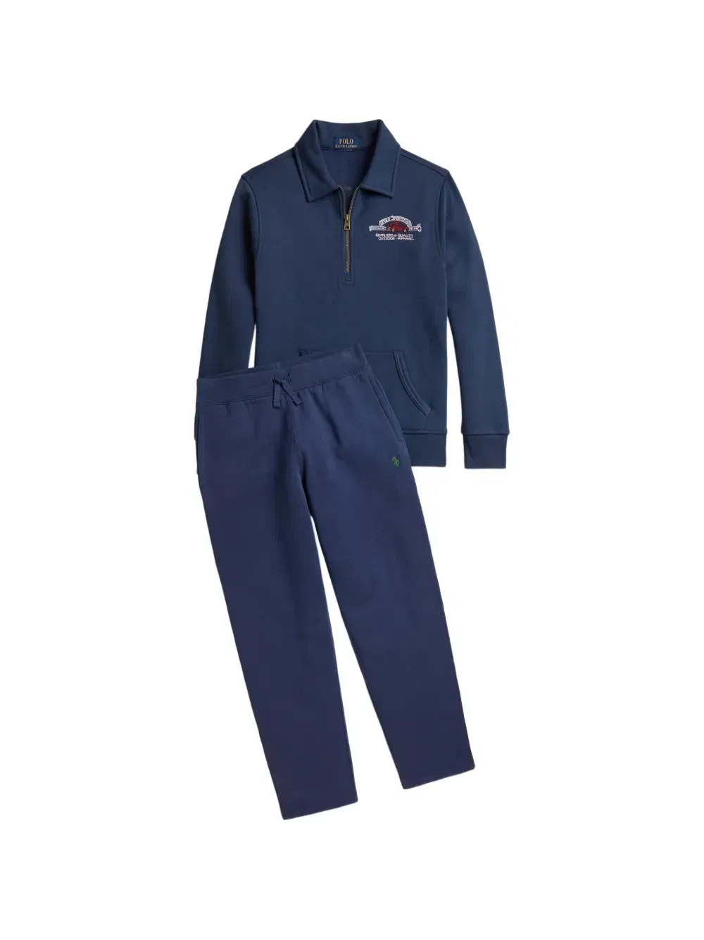 Свитер на молнии с графичным принтом POLO RALPH LAUREN KIDS, синий