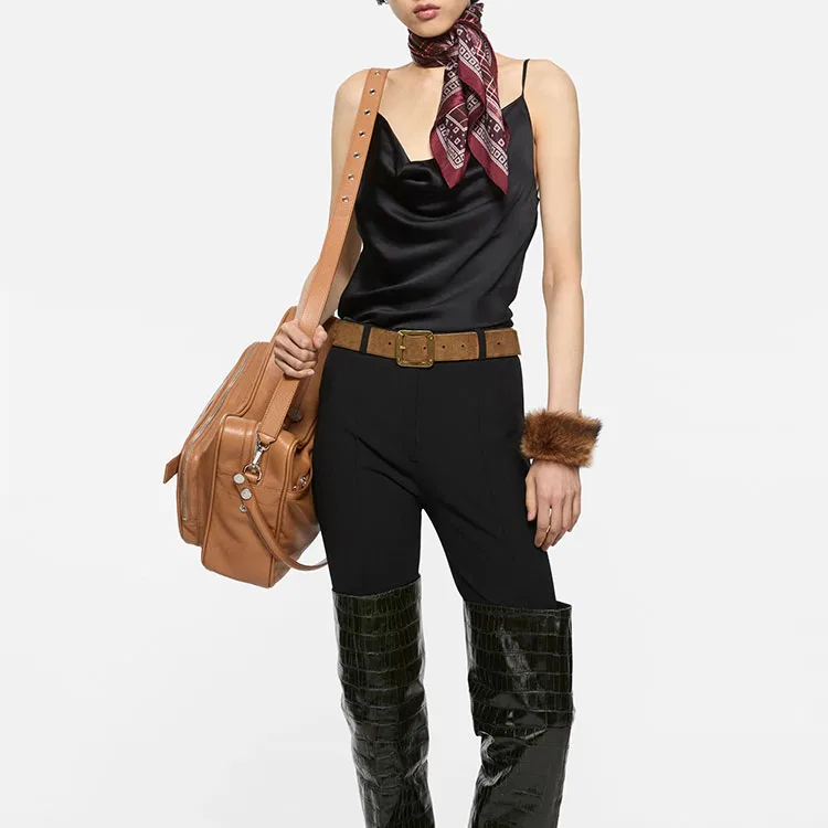 Женская майка на бретелях прямого кроя Acne Studios, Black — фото 4