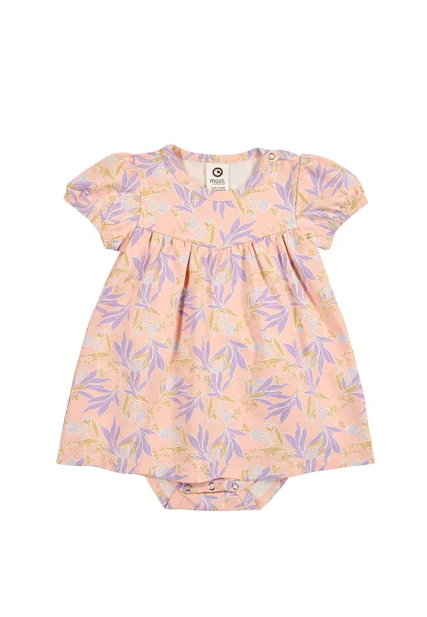 Футболка с цветочным принтом Body Musli By Green Cotton, Peach Bloom Dream, персиковый