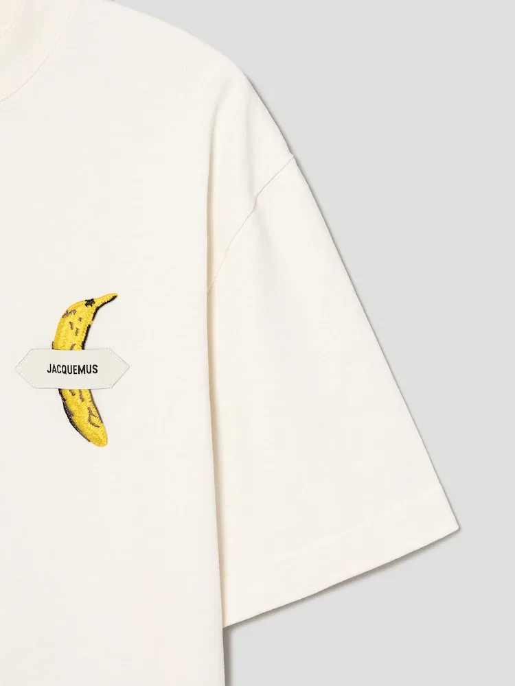 Футболка с принтом Le Tshirt Banane JACQUEMUS, Ivory — фото 4