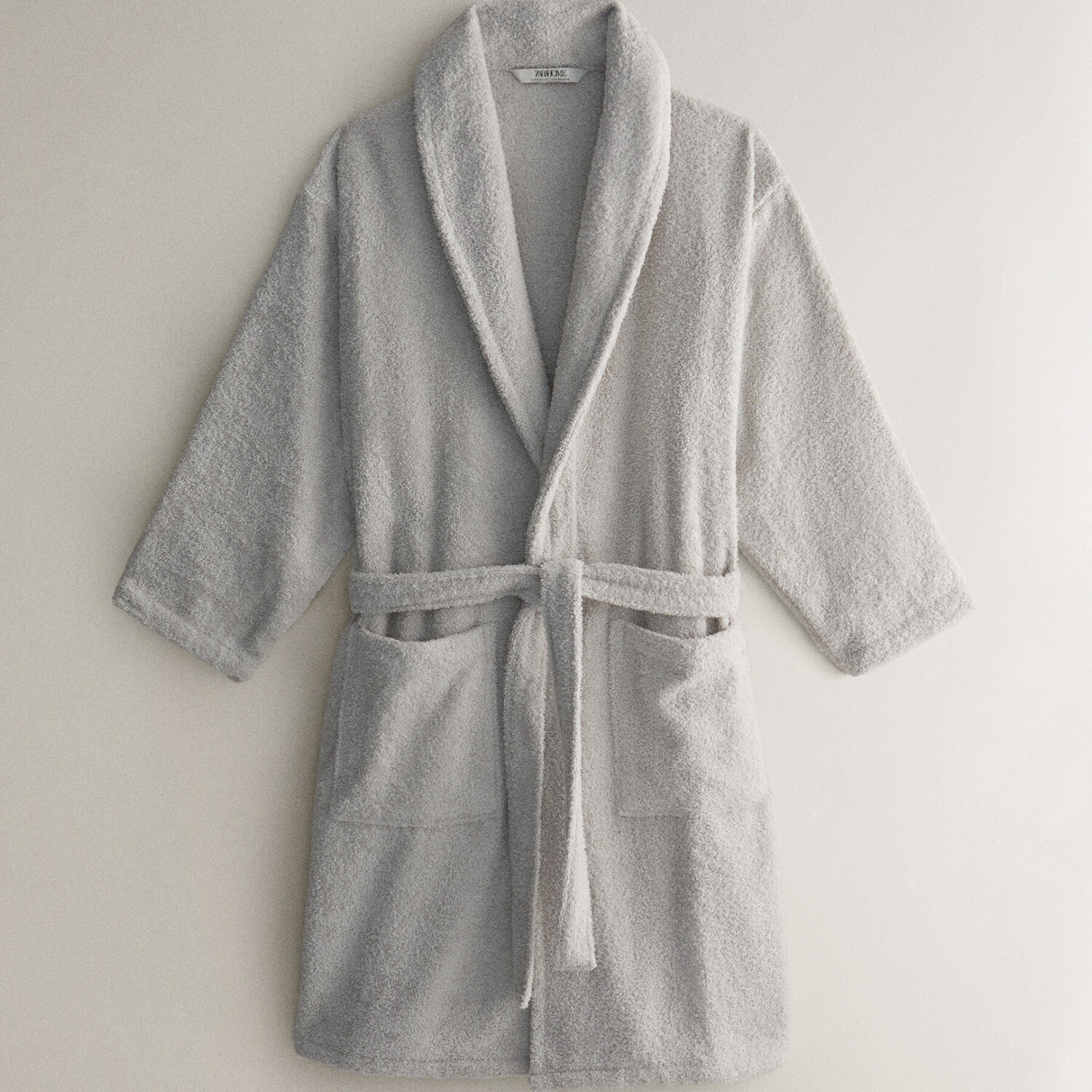 

Банный халат Zara Home Premium Cotton, серый
