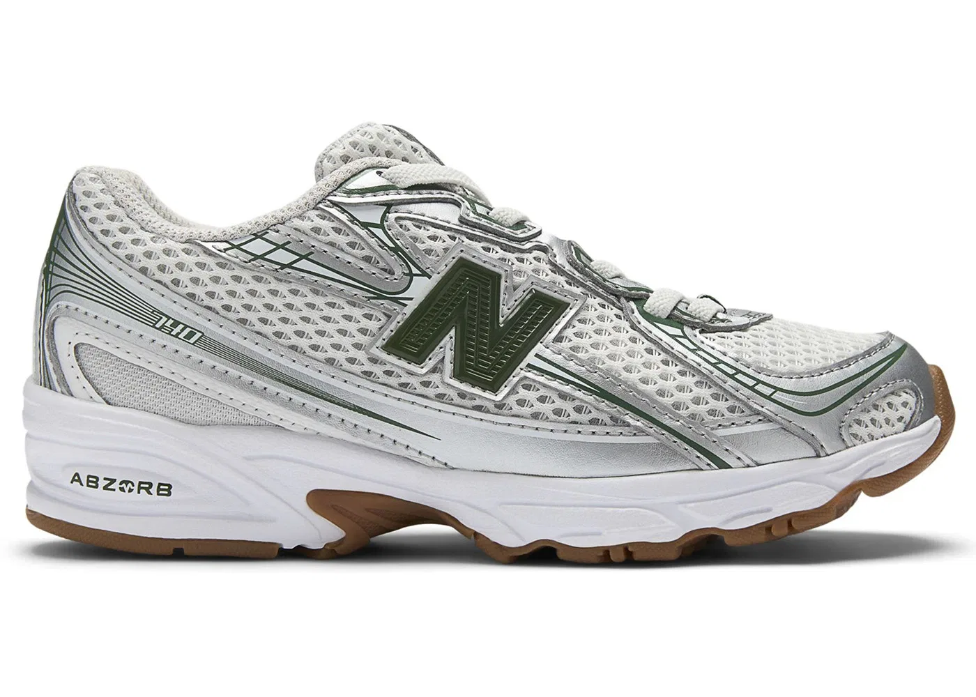 Детские кроссовки Lifestyle New Balance 740 Bungee Lace, Silver Metallic Dark Alpine Green