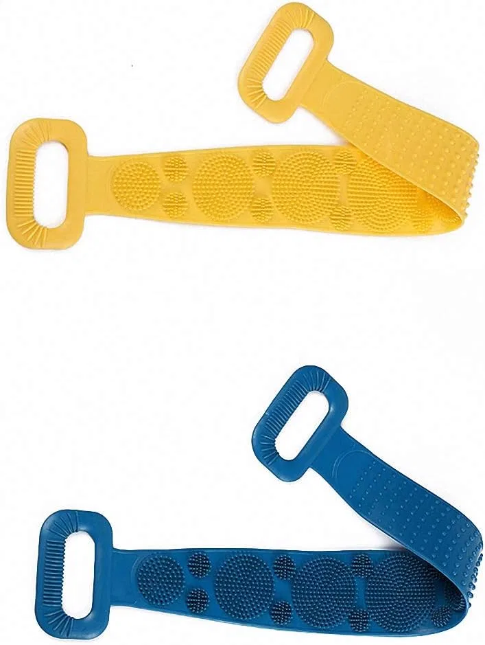 Силиконовая щетка для тела Ulalaza, 2 шт, Dark Blue / Yellow