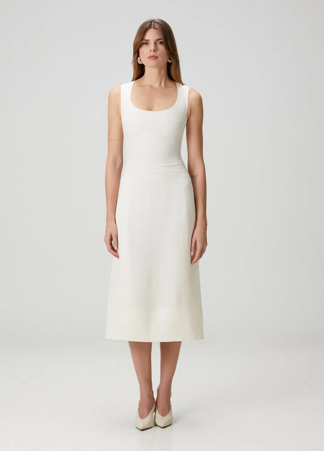 Платье миди льняное Jacquemus, white