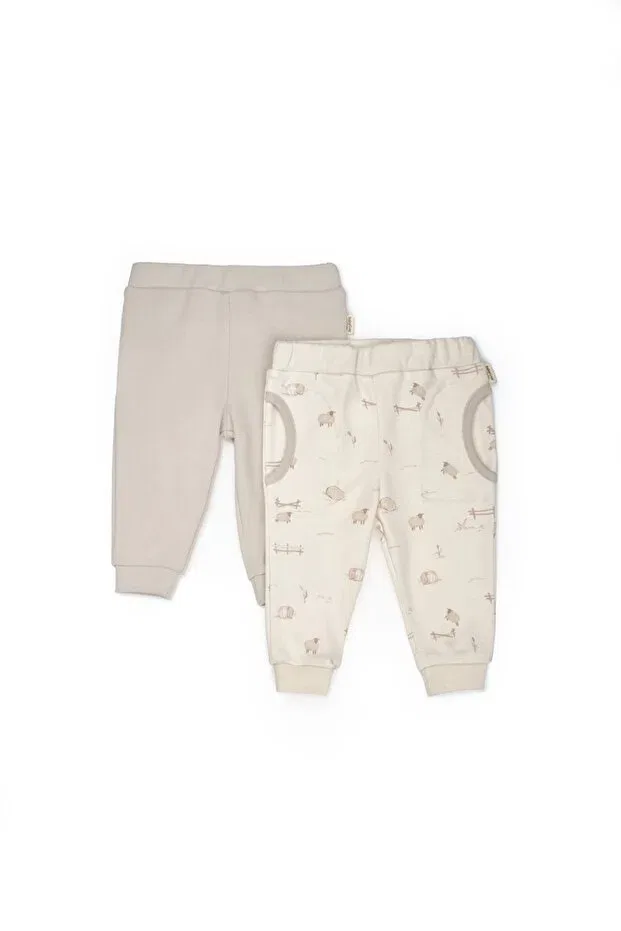 Детский комплект штанов из органического хлопка Babycosy Organic Wear, Nude Color — фото 2