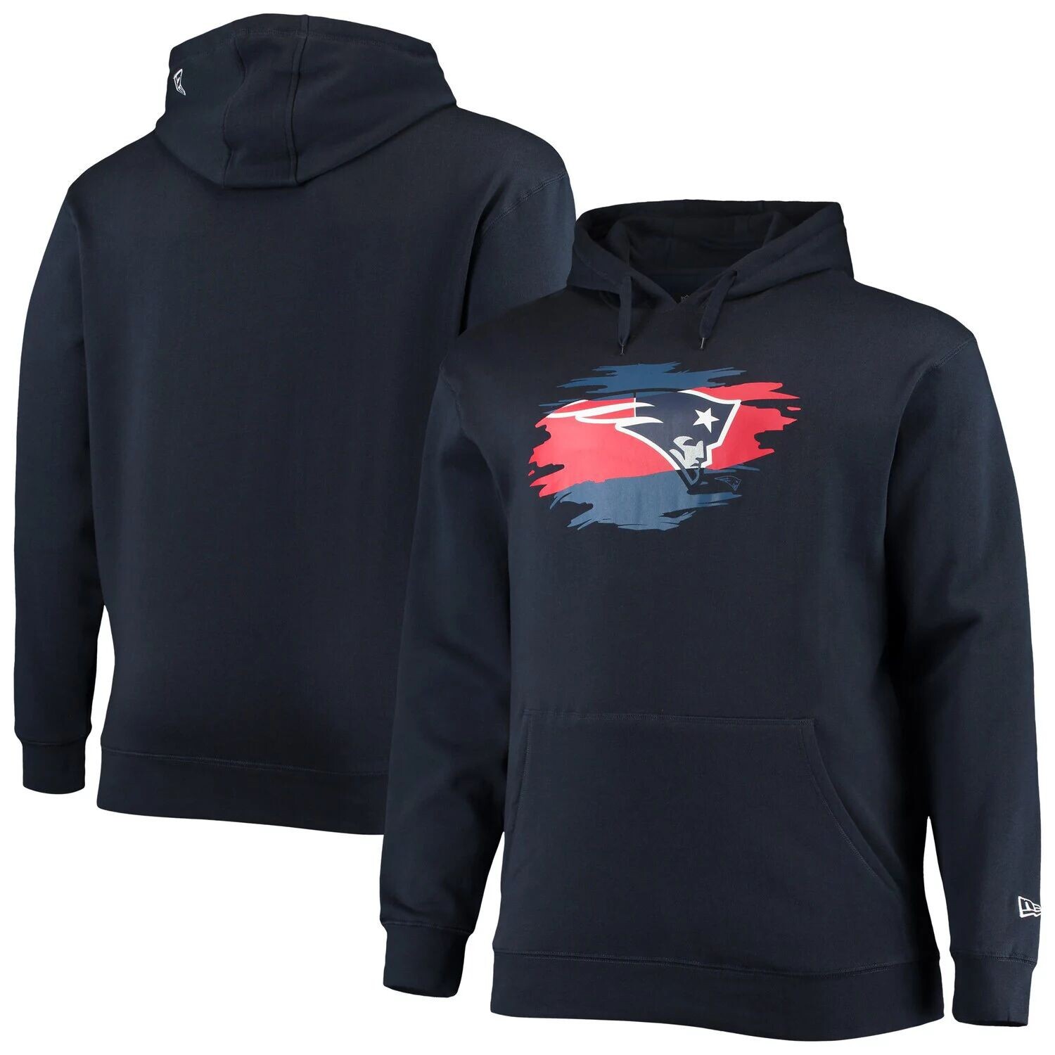 

Мужской темно-синий пуловер с капюшоном New England Patriots Big & Tall Primary Logo New Era