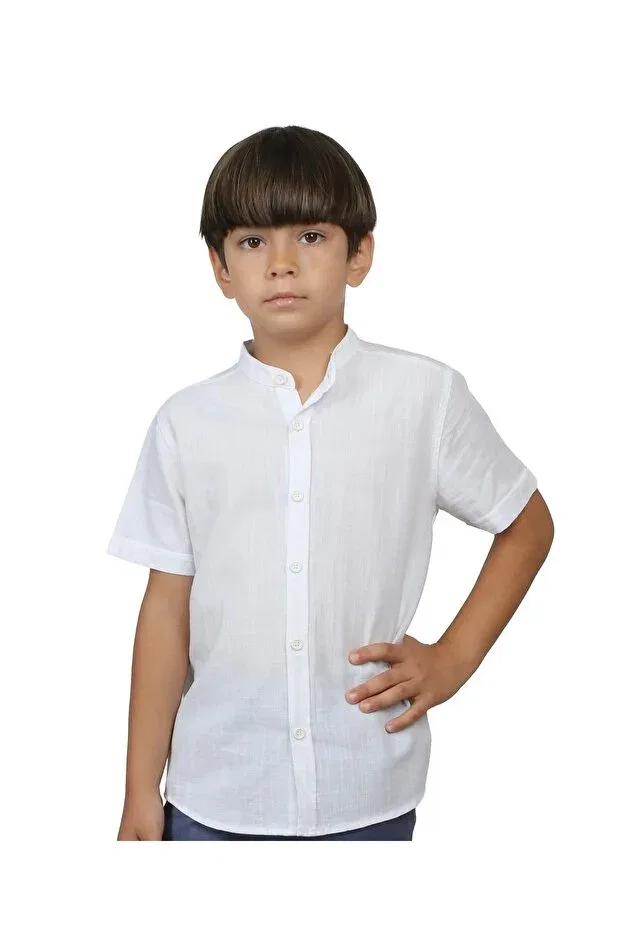 Детская рубашка для мальчиков хлопковая Livin Free, White
