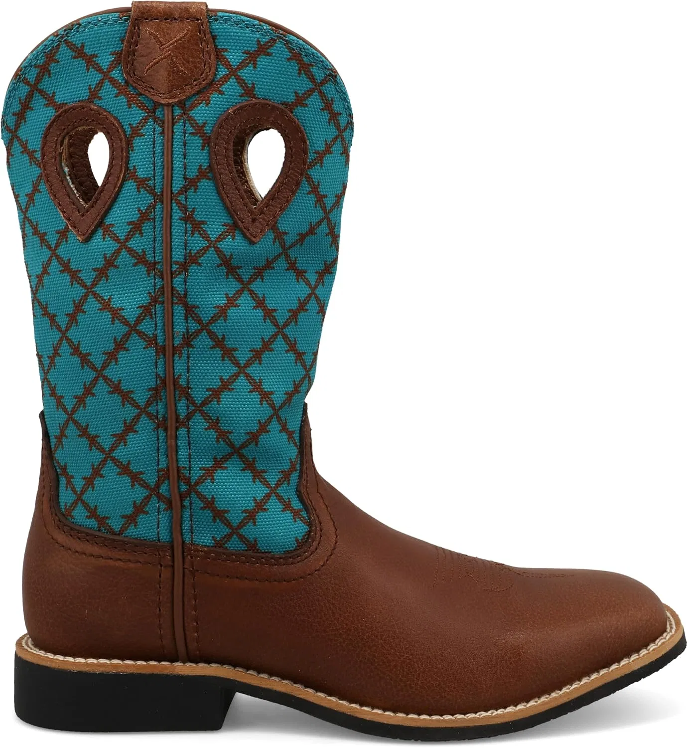 Детские сапоги для девочек с квадратным носком Top Hand Twisted X, Brownie Turquoise — фото 4