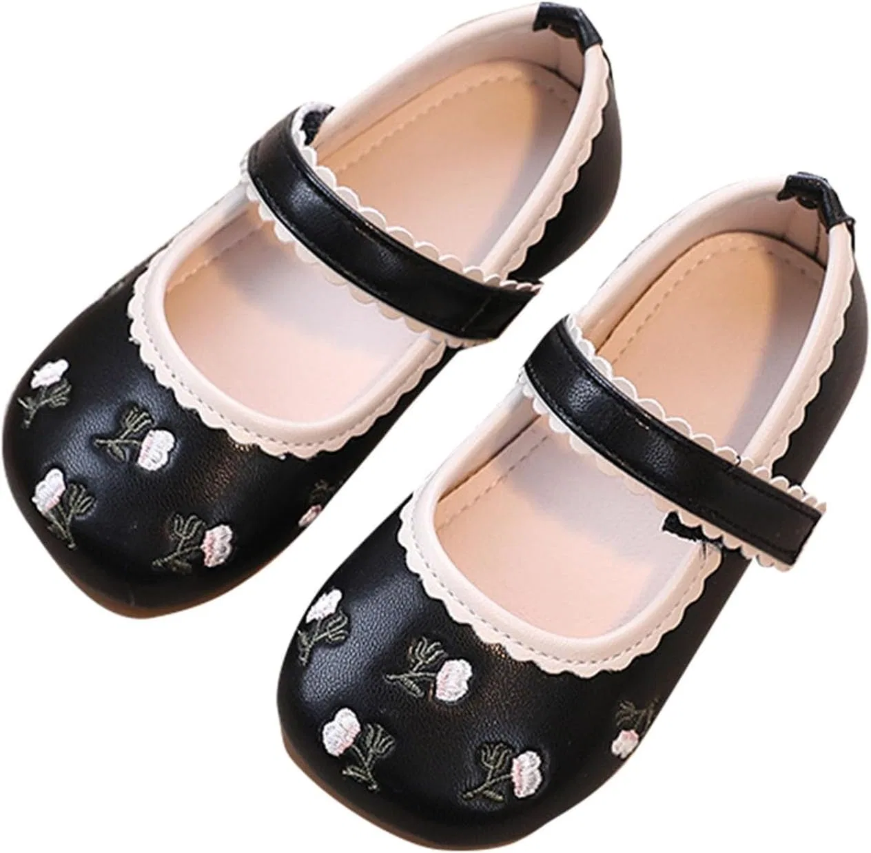 Детские туфли для девочек с цветочным принтом Mary Jane Flats, White — фото 3