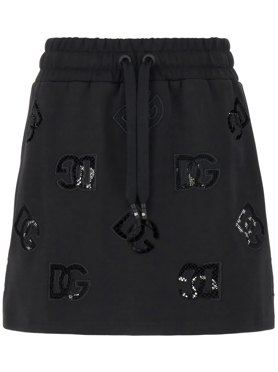 Мини-юбка с логотипом Dolce & Gabbana, черный