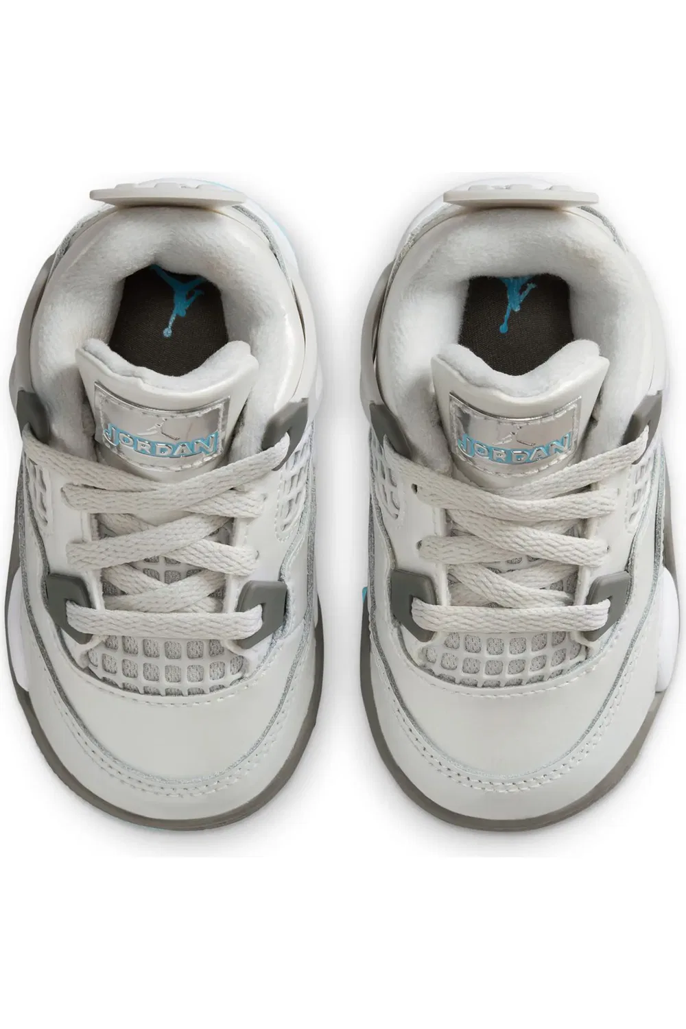 Детские кроссовки баскетбольные ретро Air Jordan 4 Retro Jordan, Photon Dust/Blue Chill — фото 3