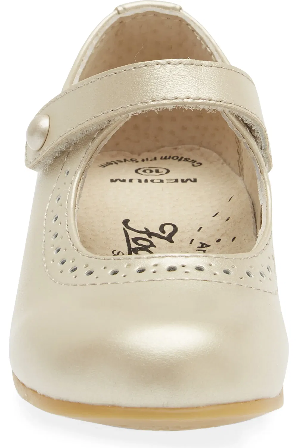 Детские туфли Мэри Джейн на пряжке Emma Footmates, Soft Gold — фото 4