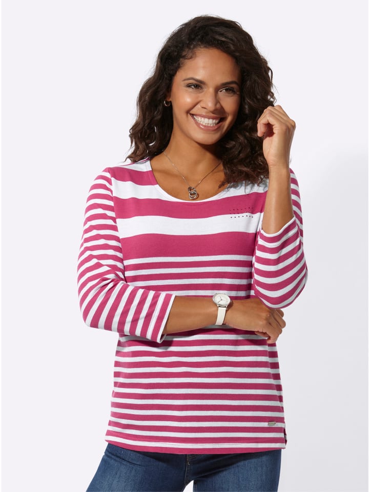 

Полосатая рубашка цвета фуксии с белыми полосками WITT WEIDEN