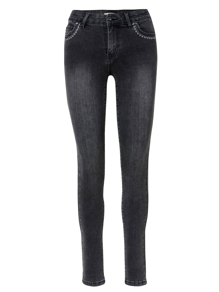 

KOROSHI Узкие джинсы пуш-ап с вышивкой для женщин, черные, из денима