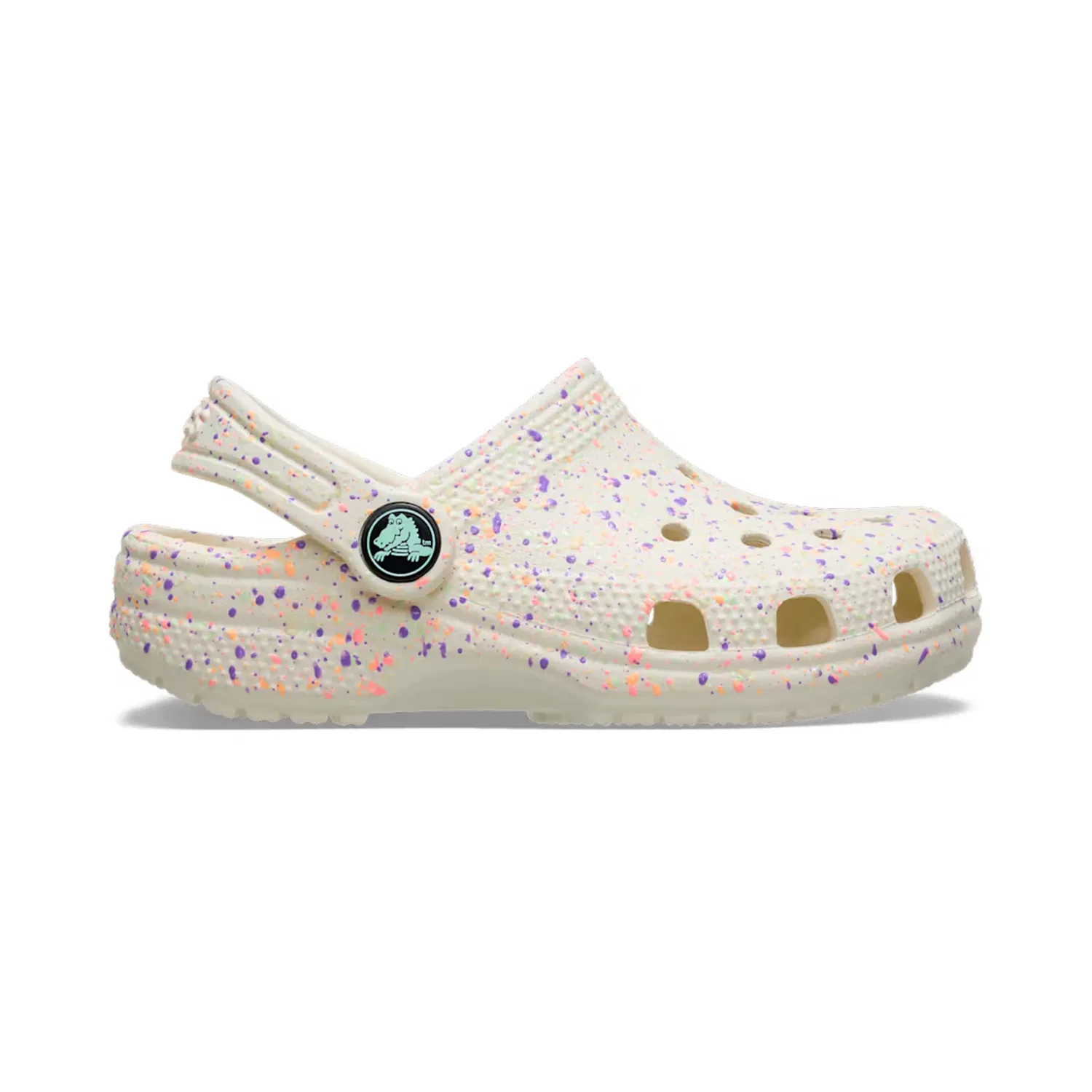 Шлепанцы светящиеся в темноте с цветными брызгами Classic Paint Splatter Crocs, Beige Mehrfarbig