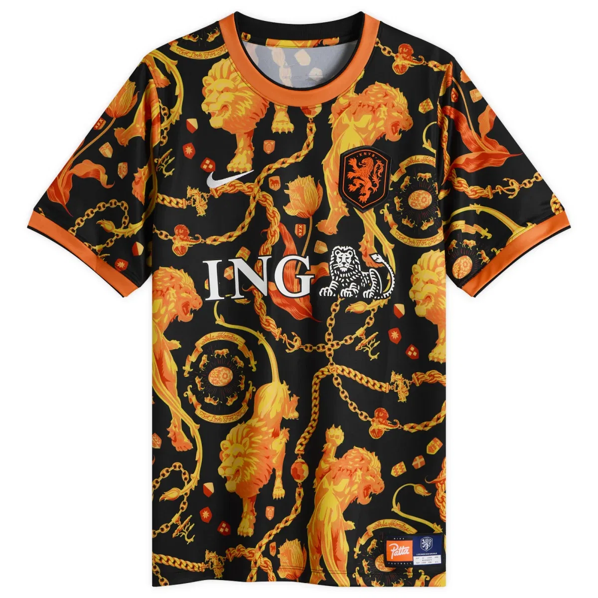 Футболка предматчевая Nike Patta Netherlands, Black & White
