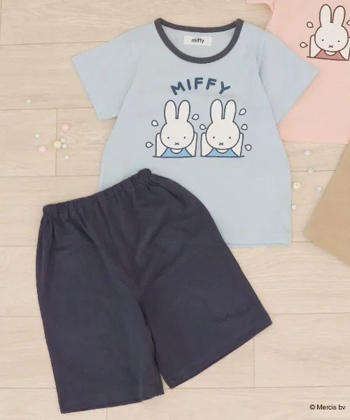 Детский комплект пижамы с коротким рукавом и шортами Miffy, Sax Blue