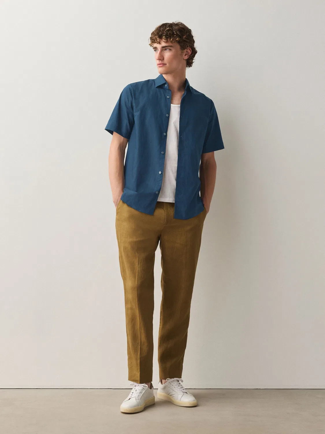 Рубашка Next Regular fit Button Up Shirt N. Premium темно-синего цвета — фото 4