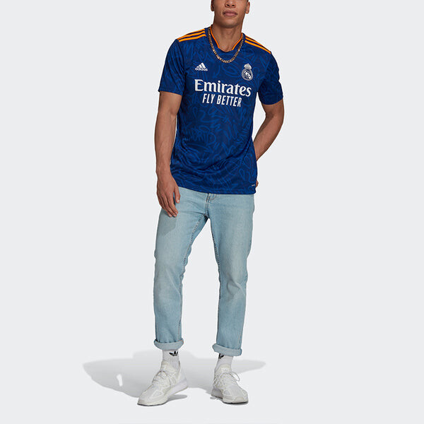 Майка Men's adidas Training Sports Tournament Short Sleeve Soccer/Football Jersey SW Fan Edition Real Madrid Away Blue, синий — фото 3