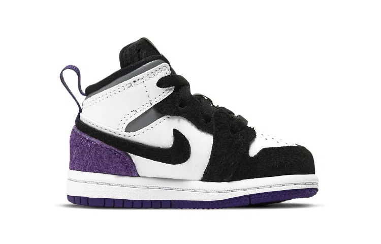 Детские кроссовки для малышей с принтом Air Jordan 1 Mid SE Purple TD, Jordan, Purple — фото 3