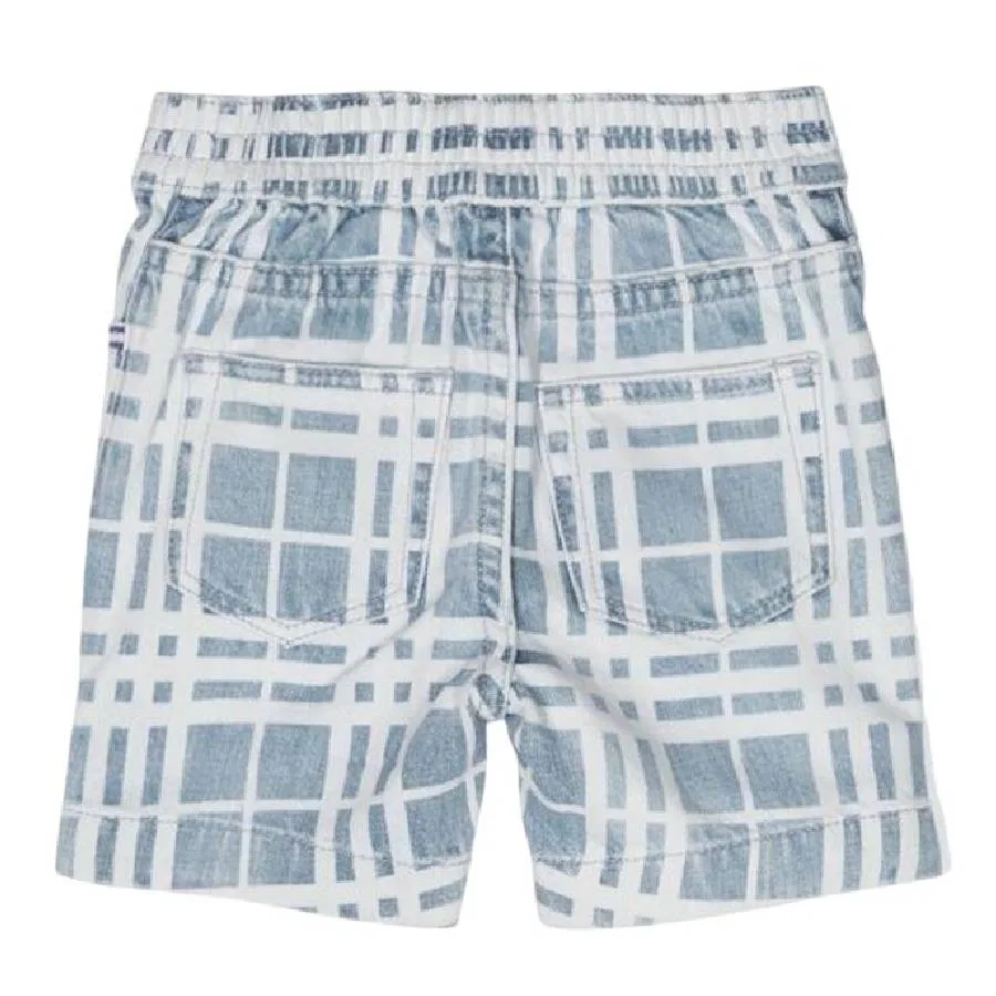 Шорты джинсовые с принтом Castiel Plaid Burberry, Pale Blue Ip Check — фото 2