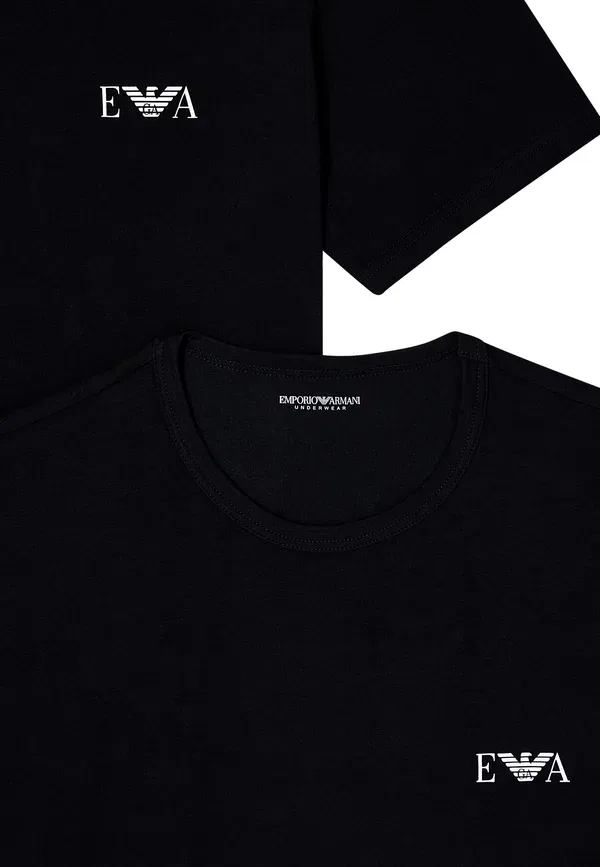 Комплект из 2 футболок с круглым вырезом - базовая модель Emporio Armani, черный — фото 4
