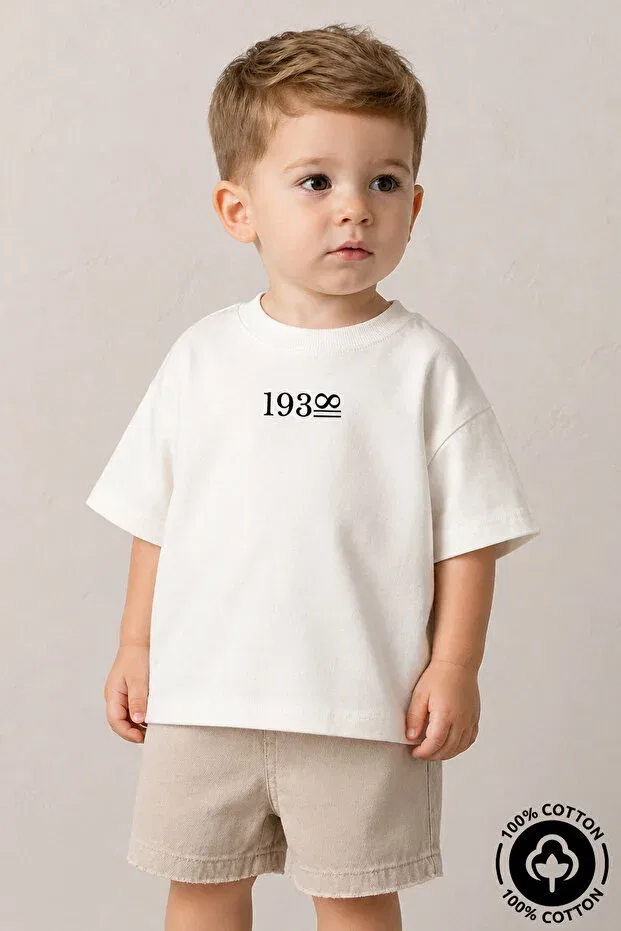 Детская футболка с принтом Unisex Crew Neck Ataturk Printed Miniel, Ecru — фото 2